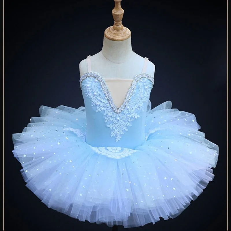 Ruoru Pink Blue Color Ballet Tutu Skirt Ballet Dress Children\'s Swan Lake Costume Kids Belly Dance Clothing Stage Professional