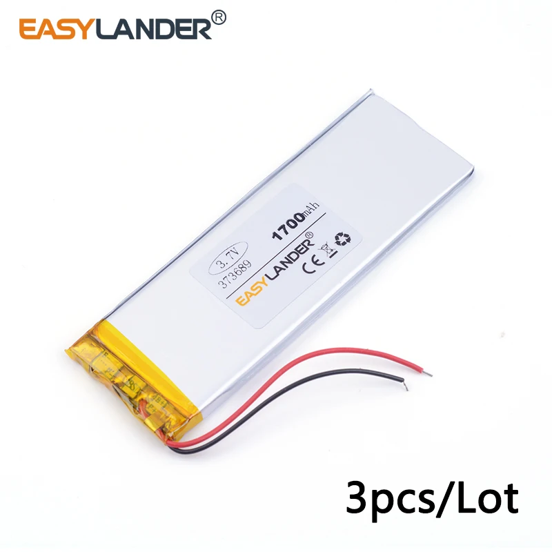 3pcs /Lot 3.7V 373689 1700mAh Rechargeable Lithium Li-ion Li Polymer Battery for China Note5 Clone n9200 MTK Android Smart Phone