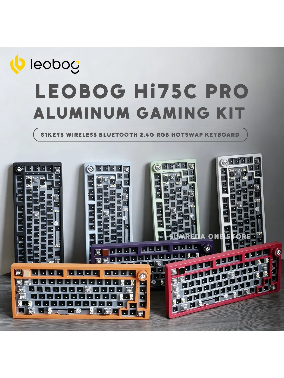 Leobog Hi75C Gaming aluminiowy bezprzewodowy zestaw klawiatury mechanicznej Hi75 Hi75C Pro 81 klawiszy Bluetooth 2.4G przewodowa klawiatura dla graczy typu Hotswap — zdjęcie produktu 7
