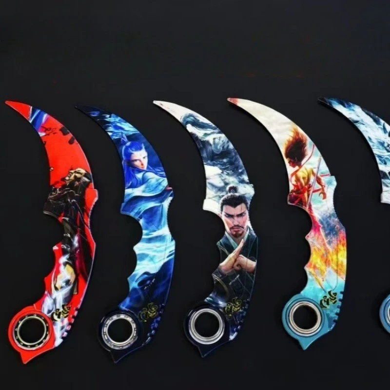 18 cm/7,09 pouces Ne Zha 2 périphériques de film jeux d'anime couteaux à griffes rotatives en métal poignards non coupés alliage armes modèles ornements cadeaux