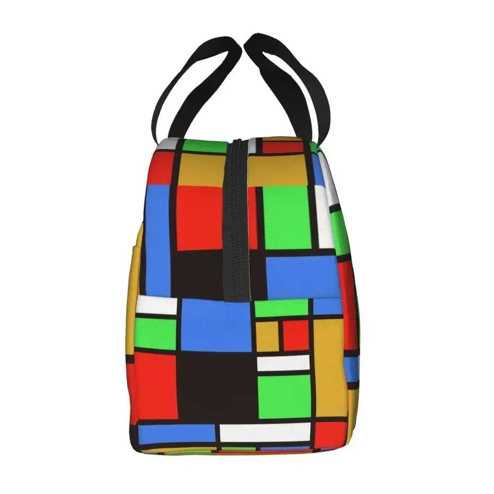 Rubiks Cube Insulated Lunch Bag for Work School Portable Food Cooler Thermal Geometric Math Magic Lunch Box Women Men