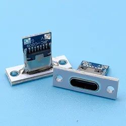 Type-C USB 2Pin 4Pin 5Pin 6Pin Female Connector Panel Mount Jack Charging Port of Solder Wire Type Socket With Fixing Plate