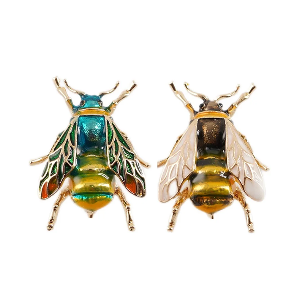 Enamel Bumblebee Brooch Yellow Alloy Bee Insect Pin for Men Women Christmas Gift Banquet Accessory