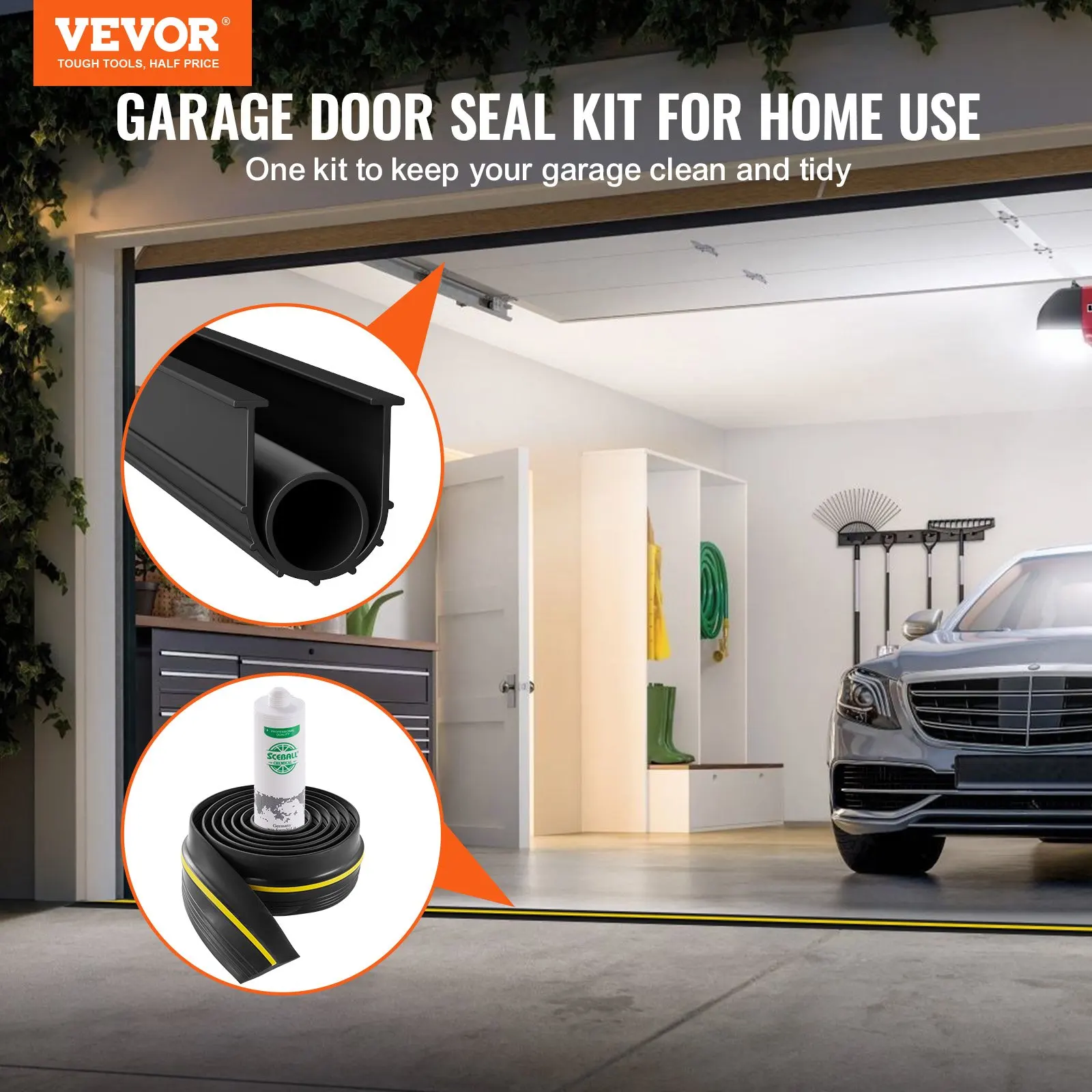 

Garage Door Threshold And Bottom Seals Kit 10 FT Universal Waterproof PVC