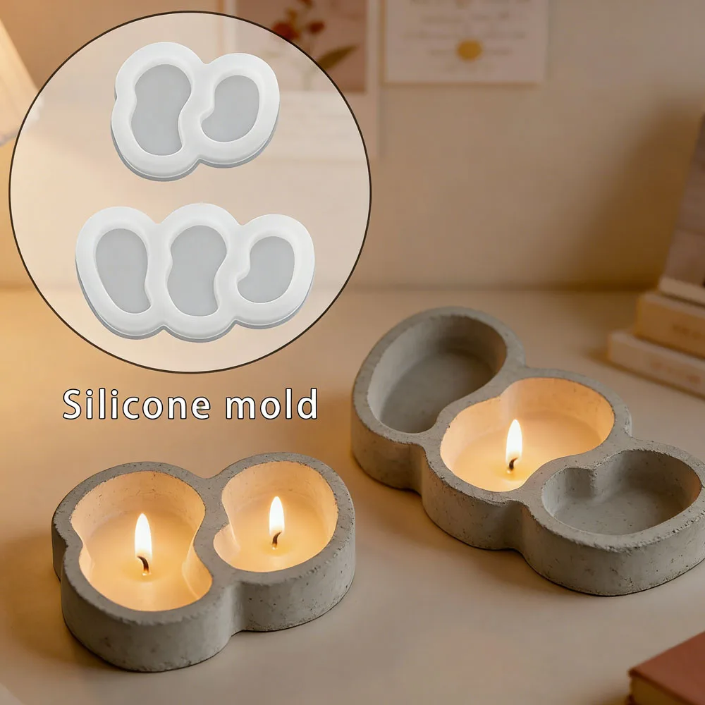

Irregular Candle Cup Concrete Silicone Mold Gypsum candle Stand Creative-shaped Home Products For scented Candles Cement molds