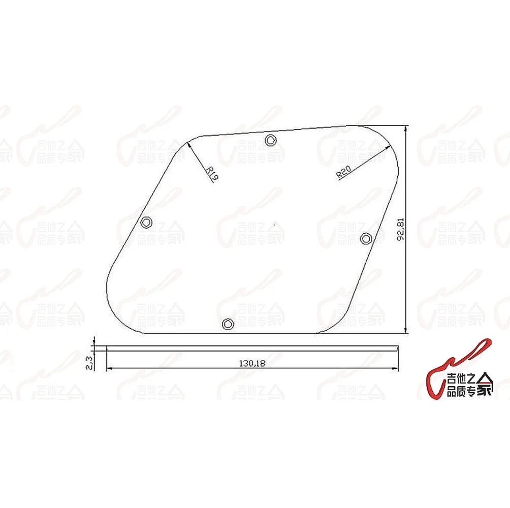 1 Piece Guitar Control Cavity Back Cover Plastic Plate and Toggle Switch Back Cover for LP Standard Custom