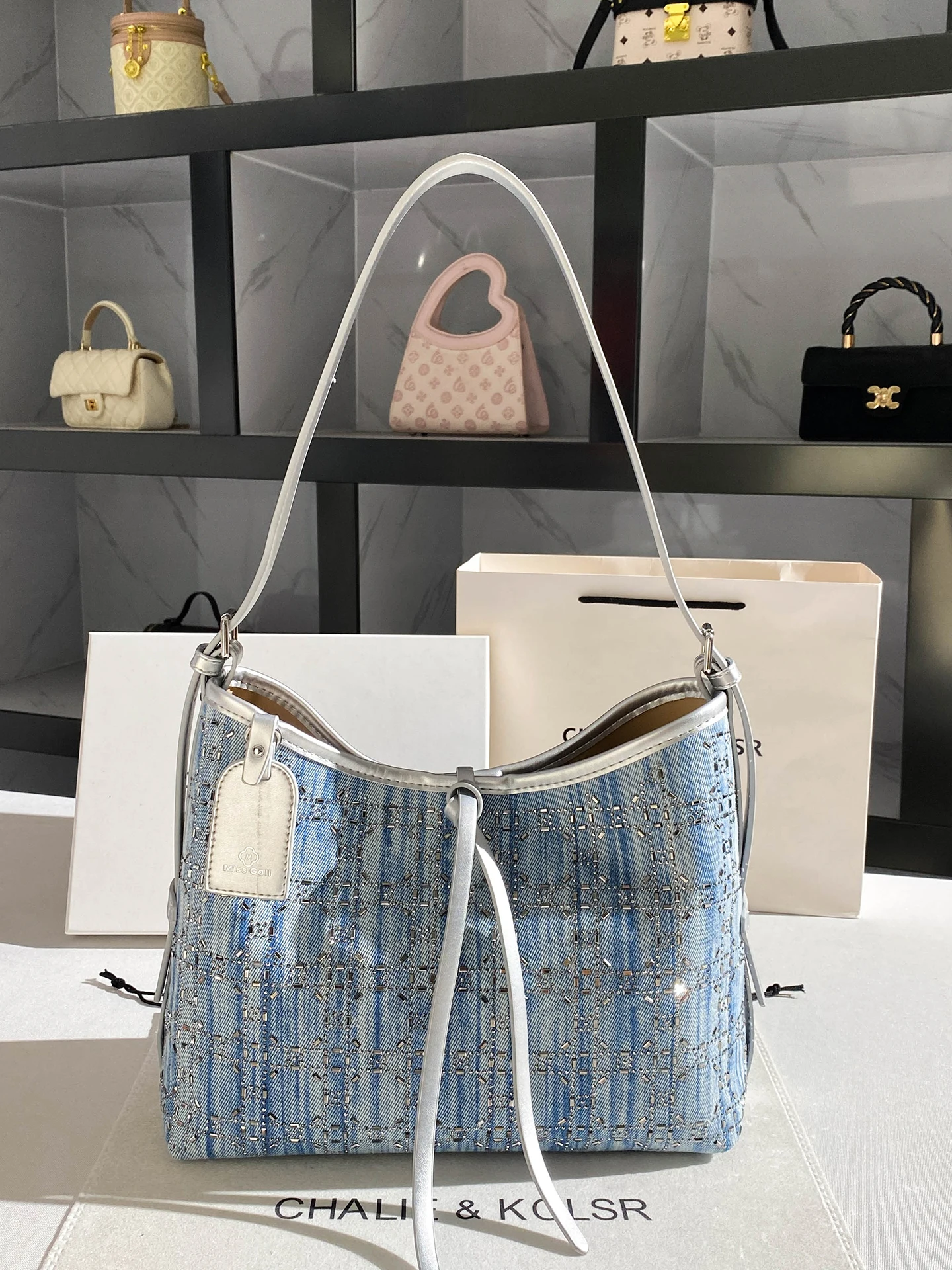 chaliekolsr-diamond-embedded-denim-shoulder-bag-american-retro-style-magnetic-buckle-closure-soft-leather-casual-tote-bag
