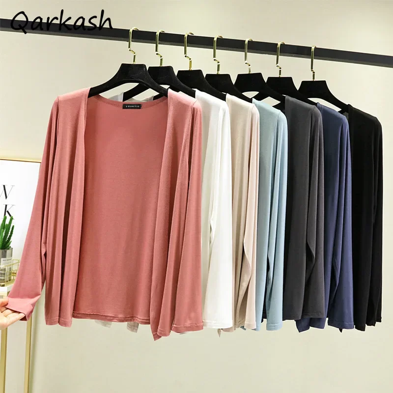 

Женские кардиганы из модала, однотонные, удобные, свободные, солнцезащитные, универсальные, простые, дышащие, темпераментный дизайн, летняя мода, шик