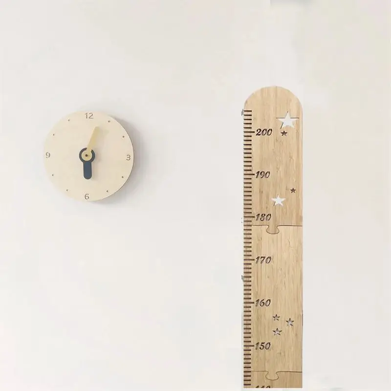 Children's wooden height ruler Children's room spliced wooden star growth measuring ruler Height gauge