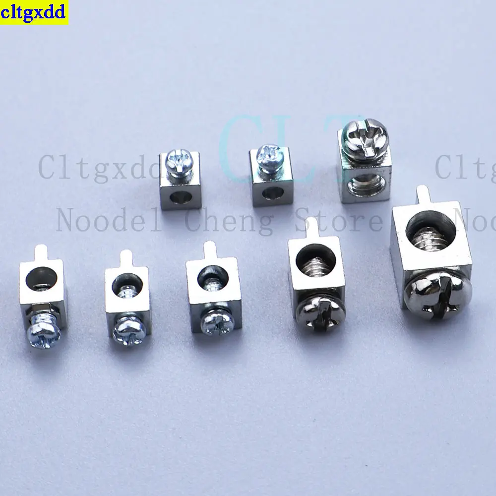 Cltgxdd 10/20piece PCB screw terminal block square copper terminal 4.5x5.5x6 5x5x5 5x5x6 6x6x6x7 8x8x9 Multiple sizes to choose