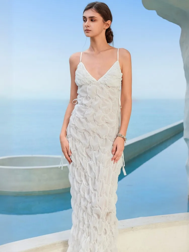 

Летние накидки, женский купальник на тонких бретельках, купальный костюм, новинка 2026, однотонные пляжные праздничные платья макси, накидка