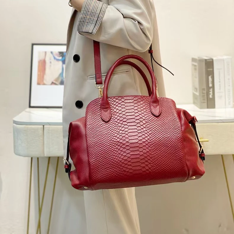 New Fashion Alligator Pattern Women Handbags European Designer Cow Genuine Leather Shoulder Female Brand Luxury Crossbody Bag