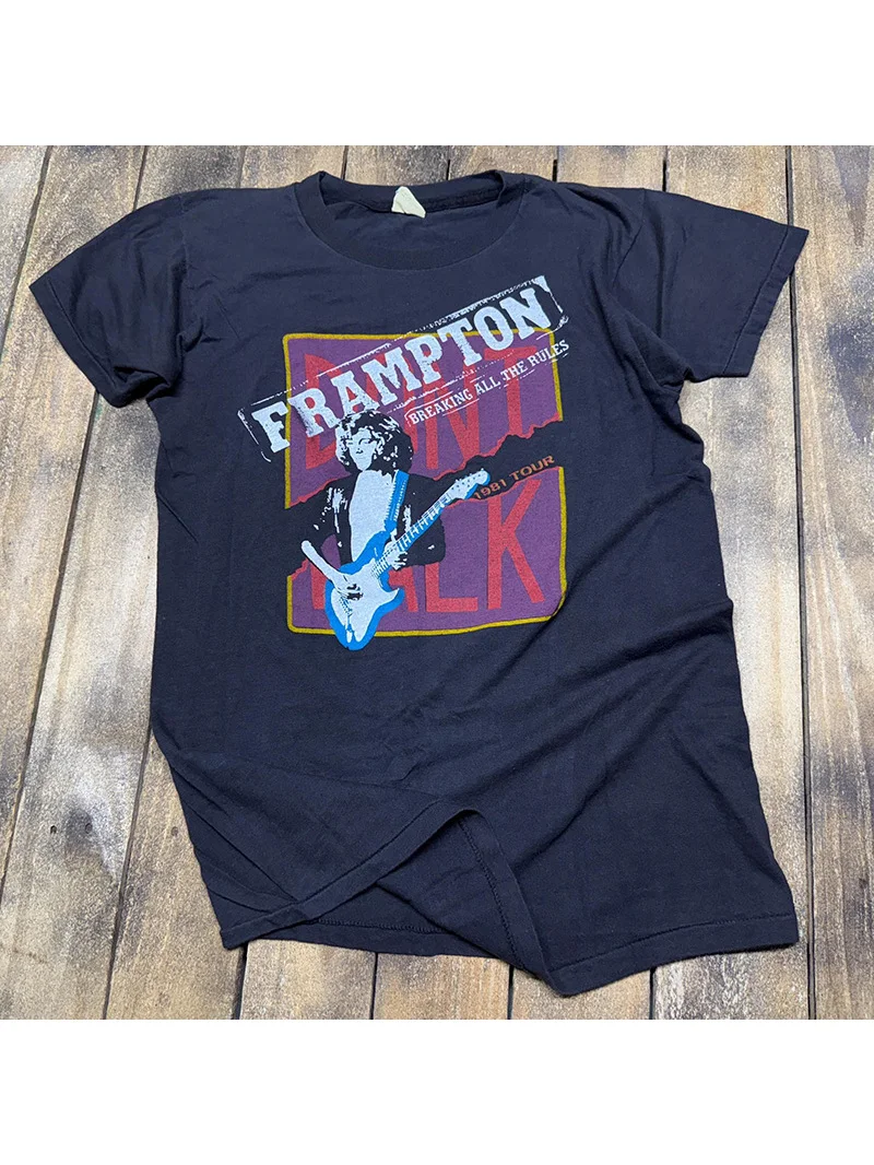 Retro 80s Peter Frampton Music Tour Short Sleeve T-Shirt Vintage Cotton Breathable Comfortable Unisex Summer Fashion T-Shirt