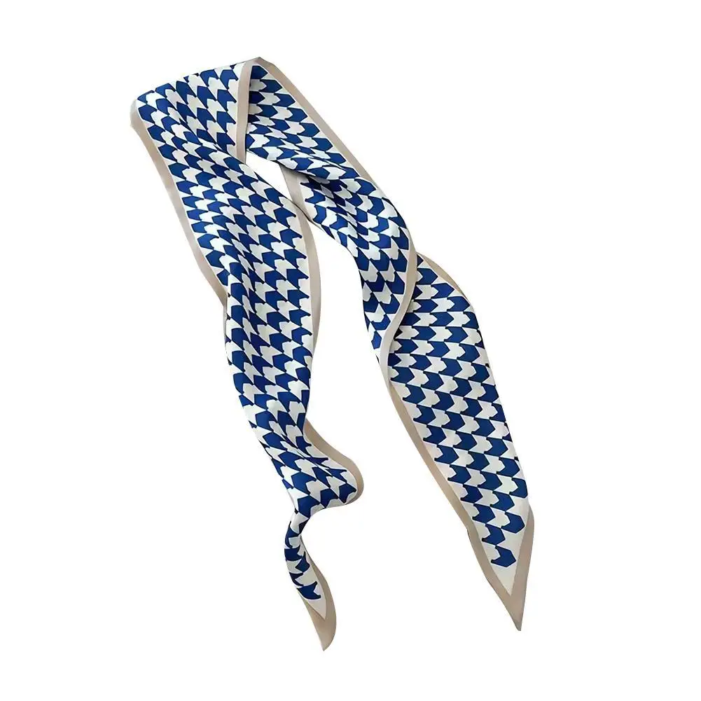 귀여운 딸기 실크 스카프 머리띠 긴 실크 머리 패션 새틴 스카프 긴 목 모자를 쓰고 있죠 농촌 리본 스타일 스카프 여성 B2O0