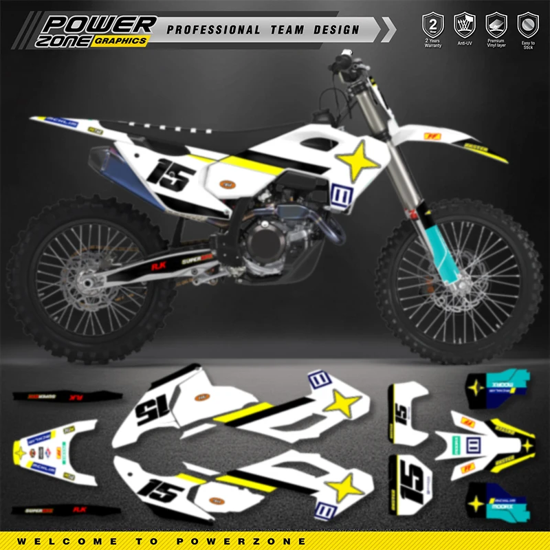 

PowerZone для Husqvarna наклейка TC FC 2023 2024 2025 TE FE 2026 2025 2024 125-450CC наклейки с графикой на заказ, комплект наклеек 02