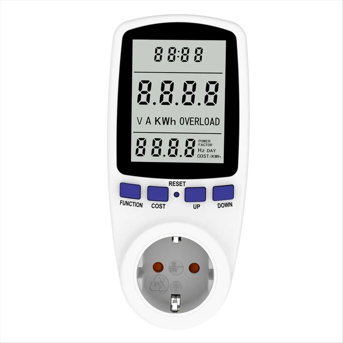 !DT~D2133220V Digital LCD Power Meter Wattmeter Socket Wattage Kwh Energy Measuring Outlet 7 Display Models EU Plug