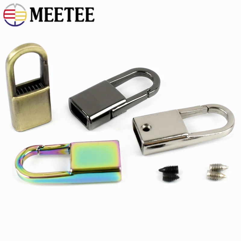 Meetee 5/10Pcs Metal Bag Side Clip Buckles Screw Chain Handles Hang Hook DIY Luggage Strap Band Buckle Hardware Accessory BF438