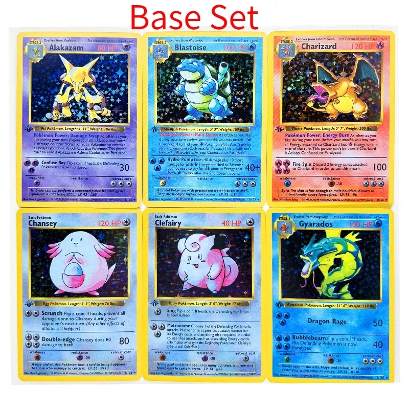 55pcs/set Base Set Team Rocket Jungle Fossil Charizard Toys Hobbies Hobby Collectibles Game Collection Anime Cards