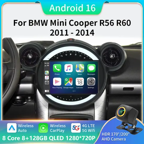 Android 16 For BMW Mini Cooper Countryman R56 R60 2011-2013 Auto Carplay Car GPS Navigation Stereo Multimedia Player Scree tools