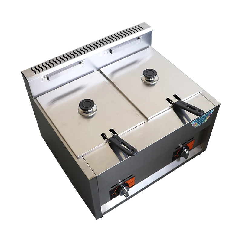 Double-tank Table Top Deep Fryer Gas Commercial Kitchen Equipment Gas Fryer