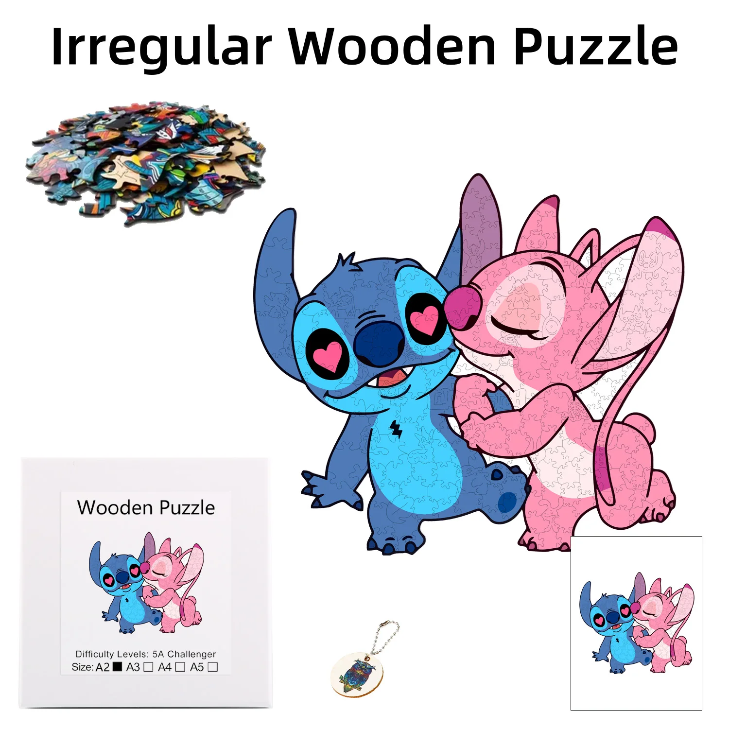 

Disney Alien Blue Pink Stitch Jigsaw Wooden Puzzle Is The Best Christmas Gift For Children Family And Friends
