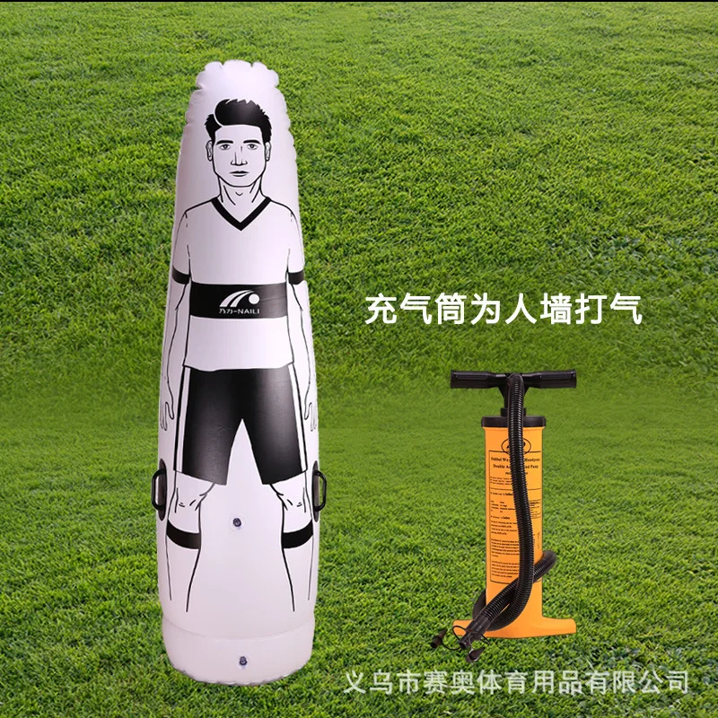 NaiLi Portable Inflatable Football Mannequin, Free Kick Training Dummy, Water/Sand Fillable Soccer Practice Equipment