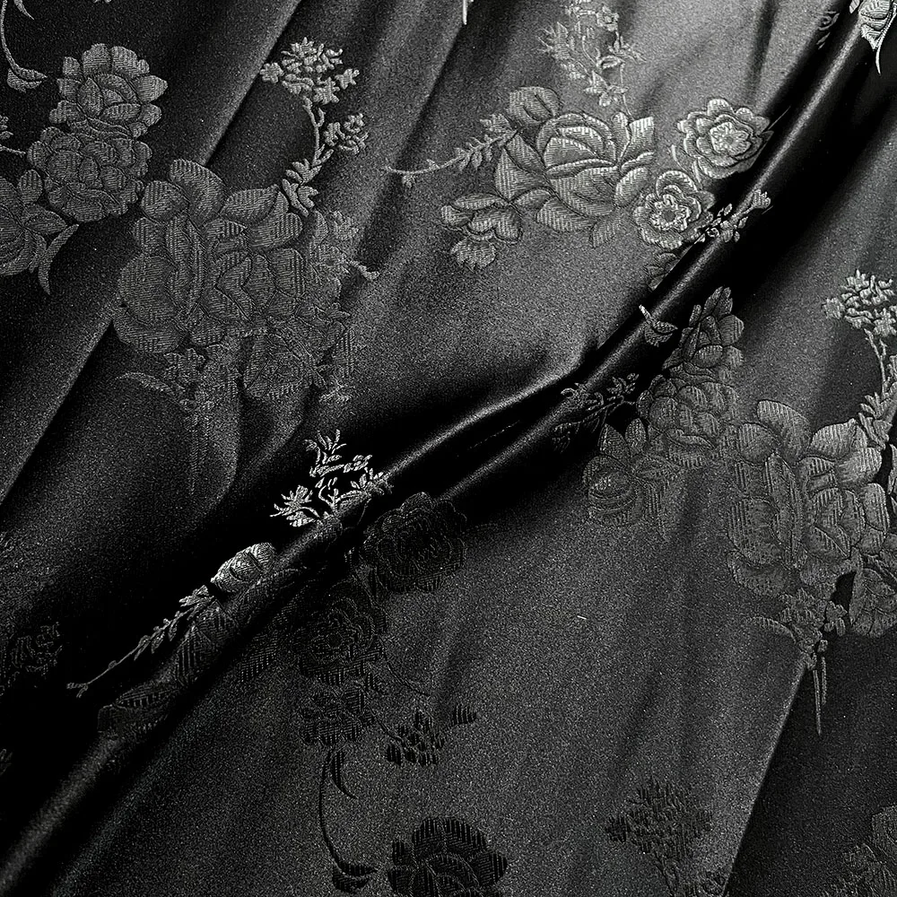 Damask Satin Brocade Jacquard Fabric Vintage Floral Vein For Sewing Coat Curtain Tablecloth Sofa Cushion And Skirt Clothing