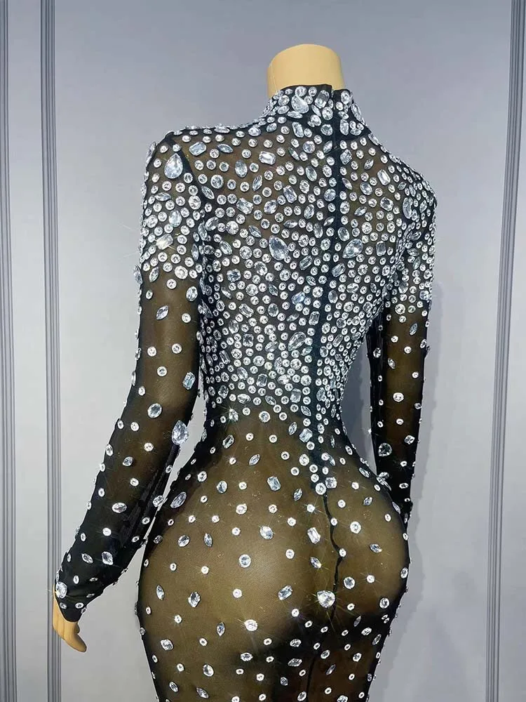 Alta qualidade estampagem quente sexy malha preta vestido elástico 2025 nova moda roupas femininas personalizadas