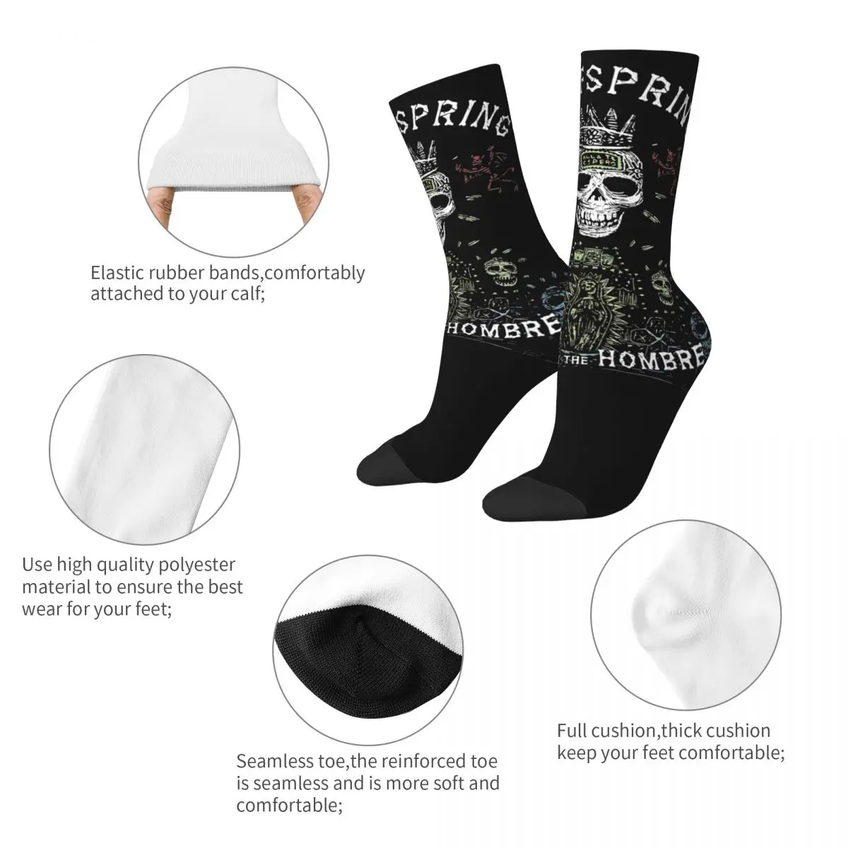 Cool The Offspring Ethereal Nocturne Basketball Socks Polyester Crew Socks for Women Men Breathable