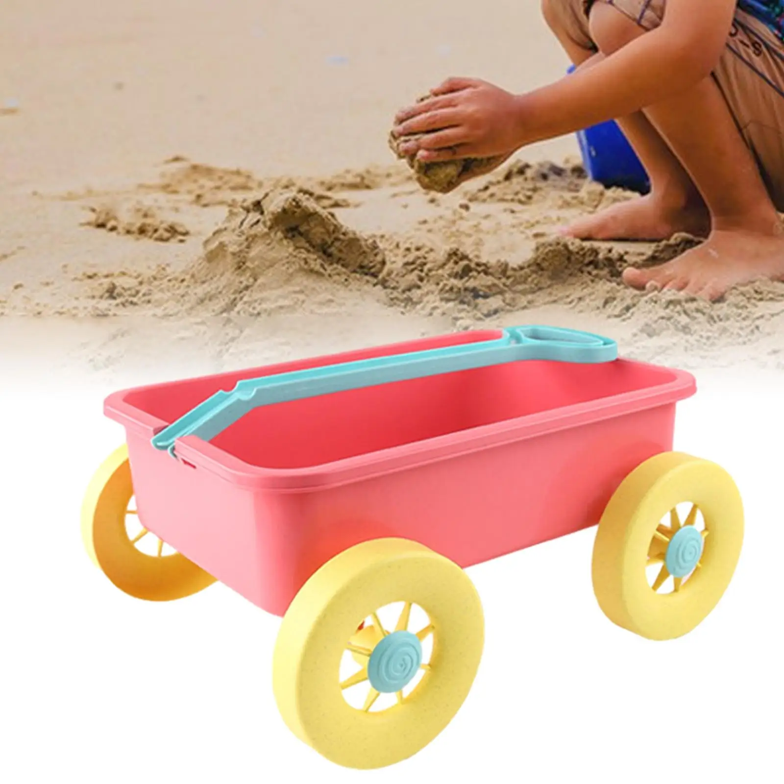 Kinderwagenspielzeug, Ziehwagenspielzeug, Strandspielspielzeug, Sommersandspielzeugwagen für den Hof