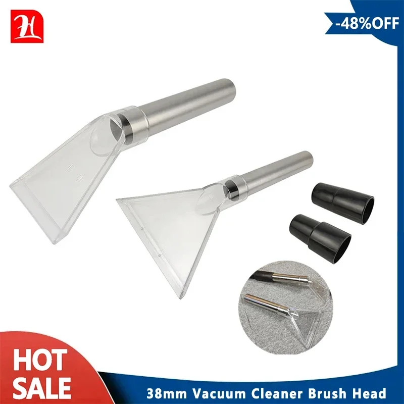Universeller 38mm Schwenkbarer Staubsauger-Bodenbürstenkopf Transparente Düse für Teppich Hartboden Haushaltsreinigungswerkzeug Adapter
