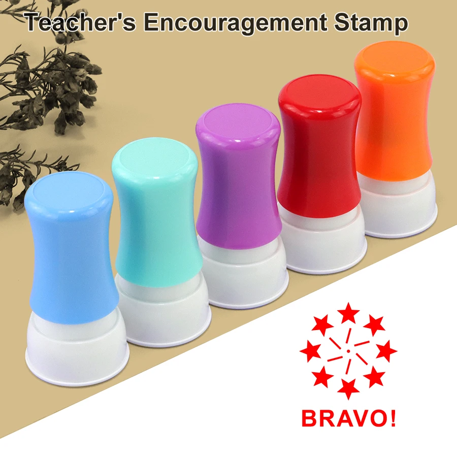 

1pc Children's Reward Stamp, Red Oil Self Ink Reward Stamp, Teacher Fun Classroom Italian Comment Encouragement Stamp Gift