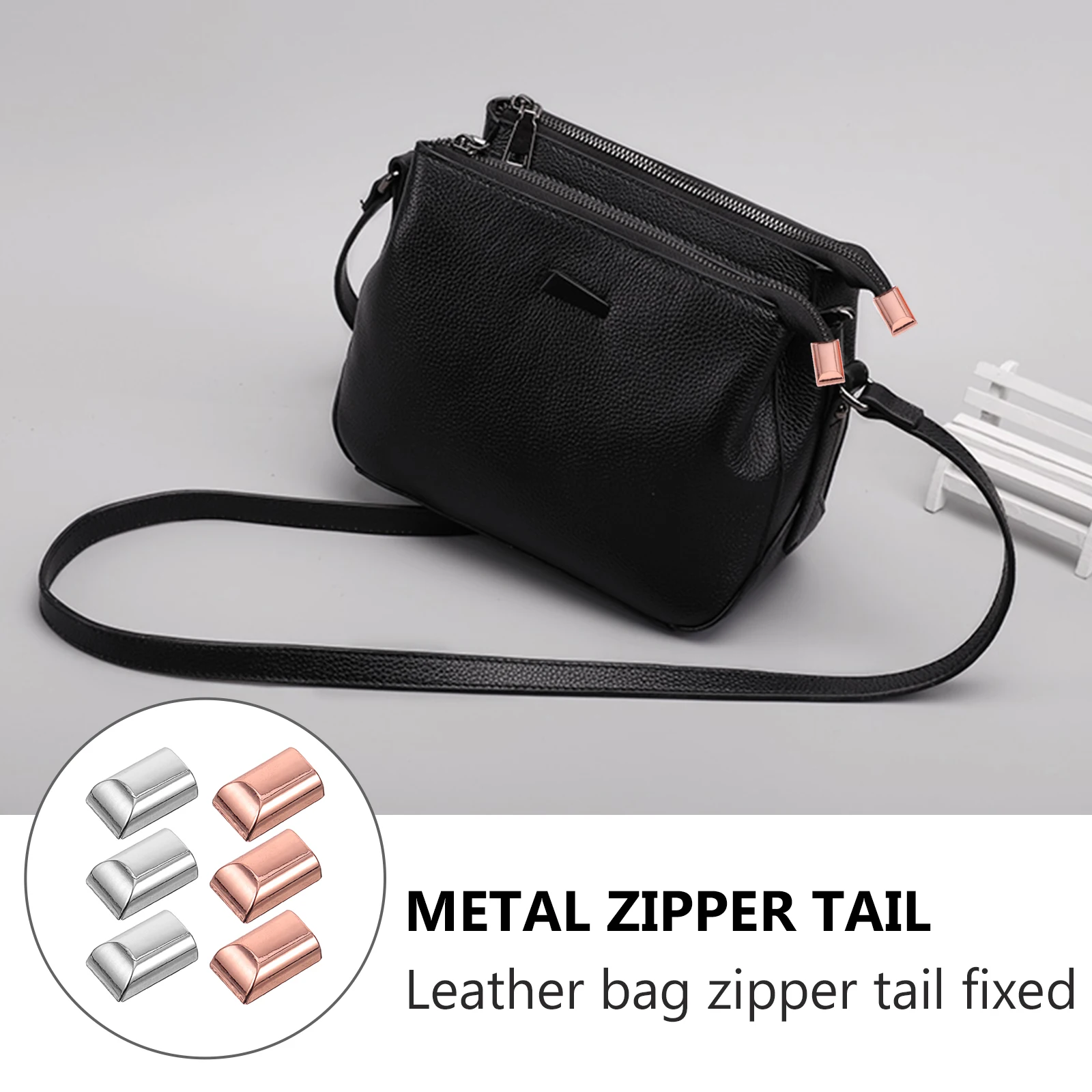 

AUTSUPPL 50pcs Metal Zipper End Clips for Sling Bags Handbags Purse Pull Lock Stoppers Women's Accessories