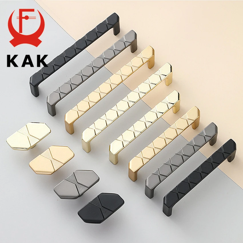 KAK Zinc Alloy Pearl Black Kitchen Cabinet Knobs and Handles Dresser Drawer Knobs Wardrobe Door Pulls Furniture Handle Hardware