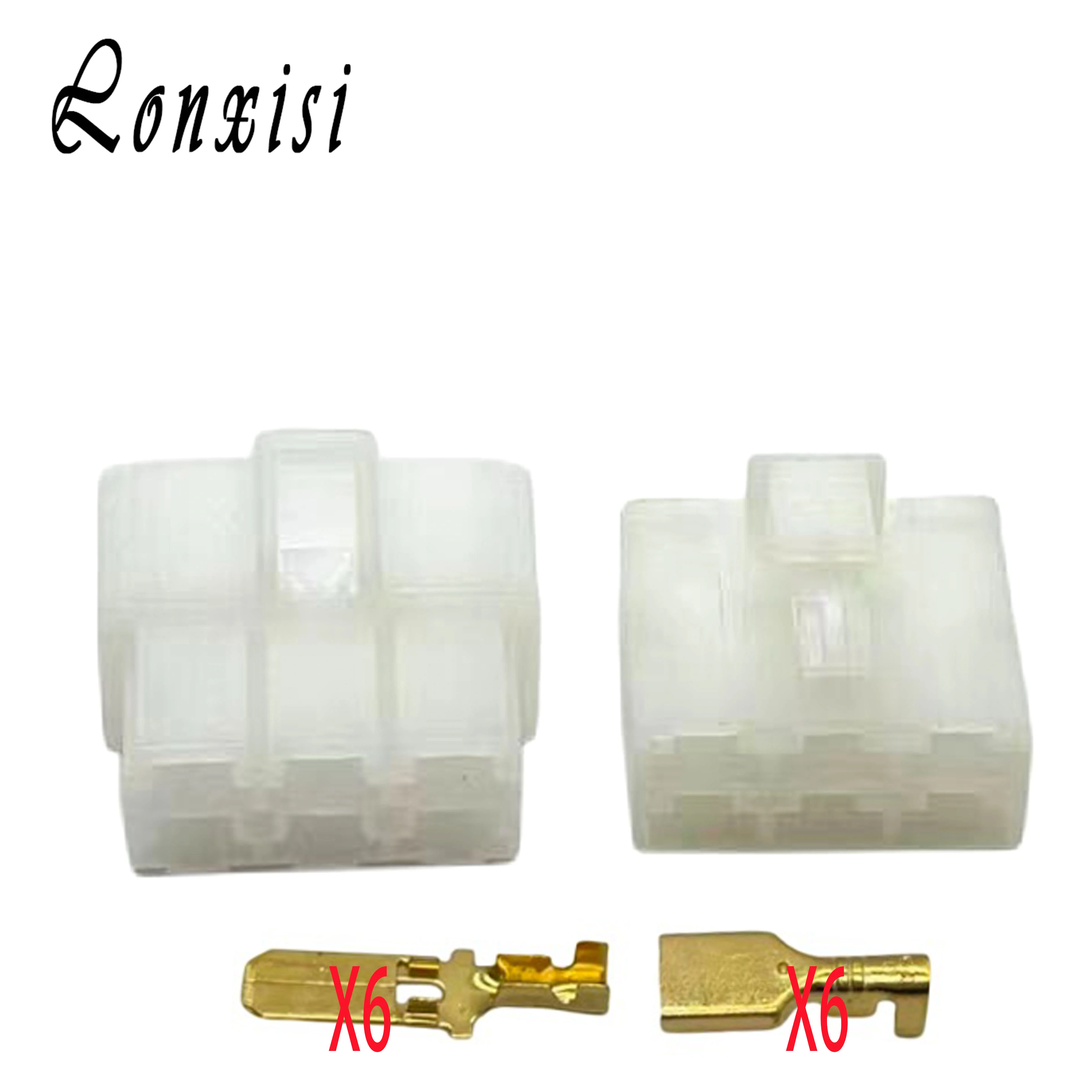 

1 Set 6 Pin 6.3mm 6070-6481 6070-6471 Automotive Electrical Connector Cable Plug Wiring Socket AC Assembly