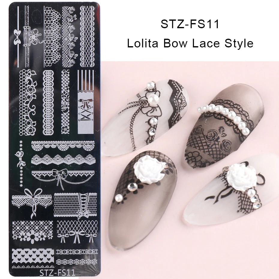 1 pz animali selvatici Nail Art Stamping piastra leopardo tigre serpente timbro modello farfalla fiore pizzo stencil Manicure JISTZ-FS