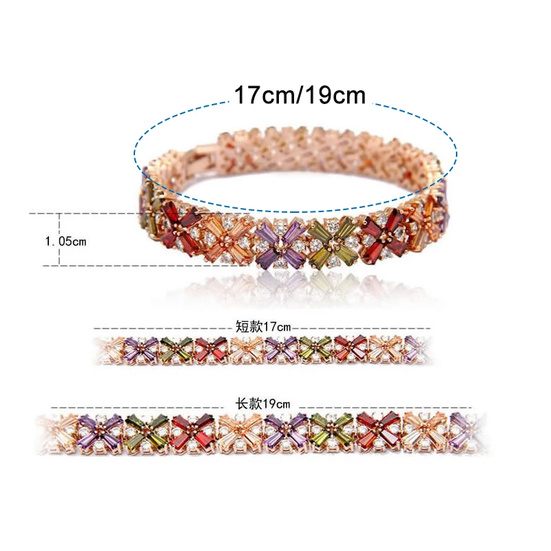 SUGO 2022 New Arrival Trend Classic Retro Rose Gold Color Cubic Zircon Bracelets for Charming Women Dinner Jewelry Accessories