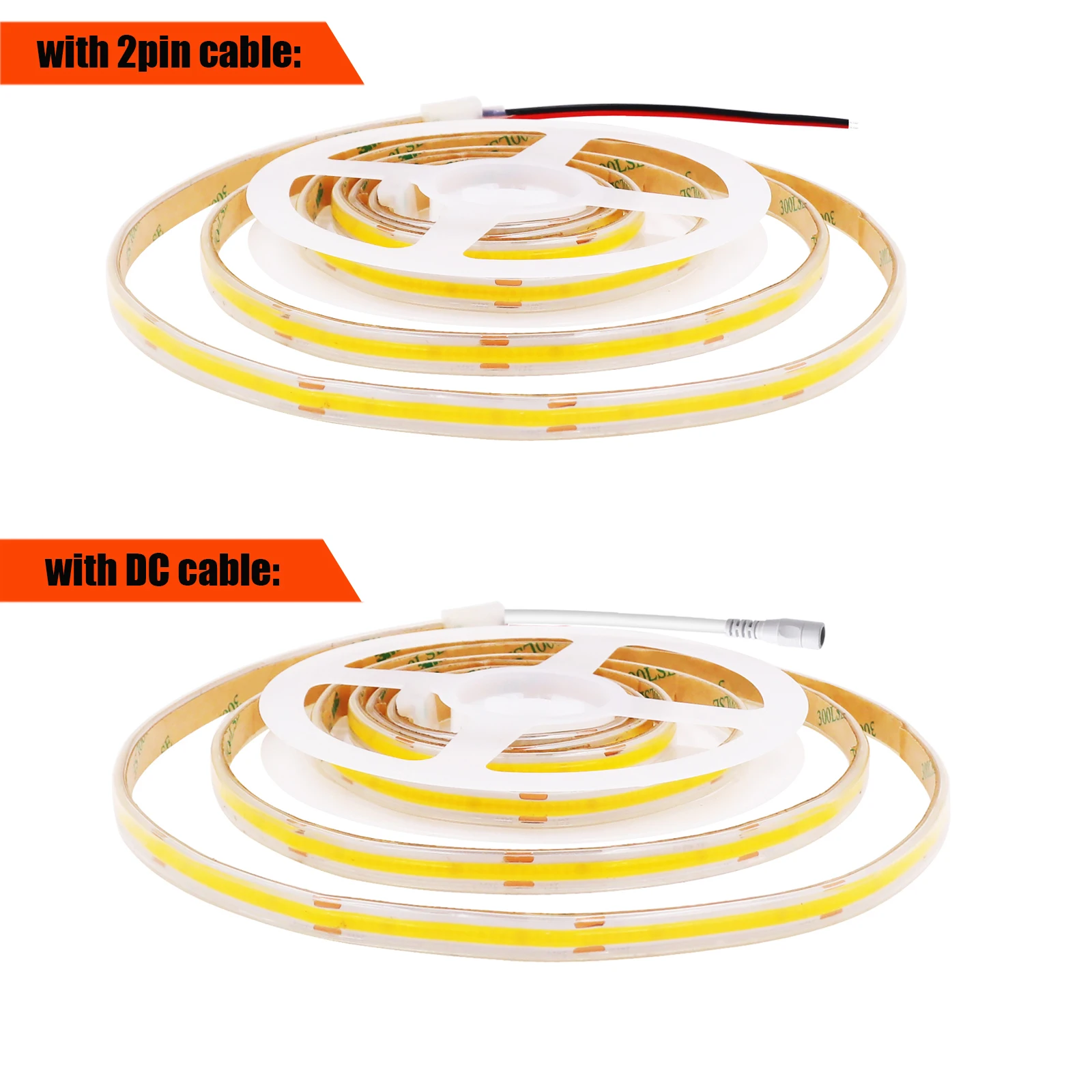 12V 24V COB LED Strip Light IP67 Waterproof COB Lights 480LEDs Flexible LED Neon Tape Ribbon High Density Linear Light 0.5-10M
