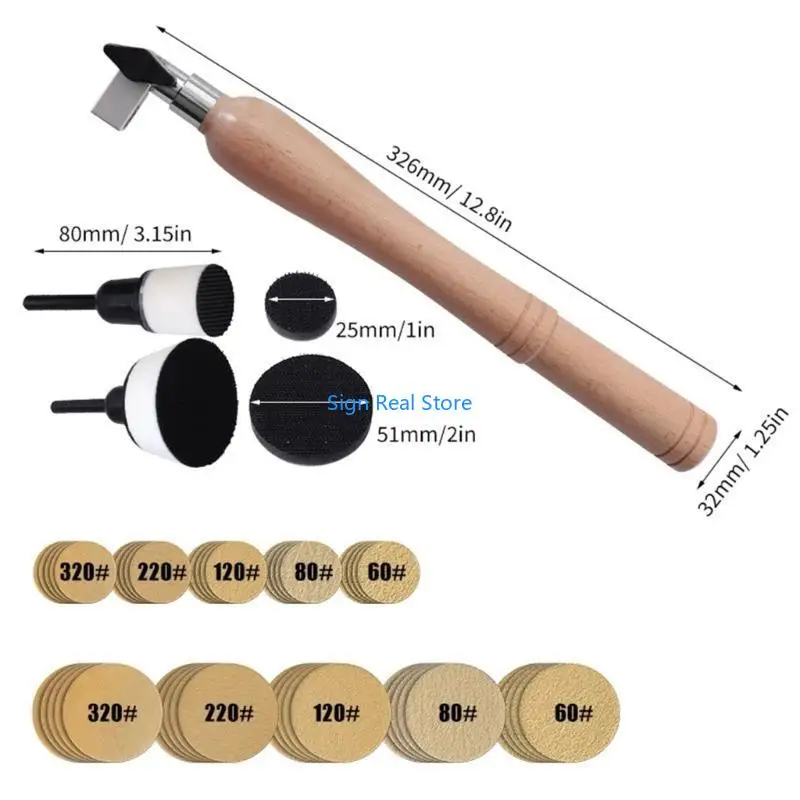 Towla Lixar Lixing Tool para trabalhar com gancho 2 polegadas Landing Polishing bloco longa alça 41xb