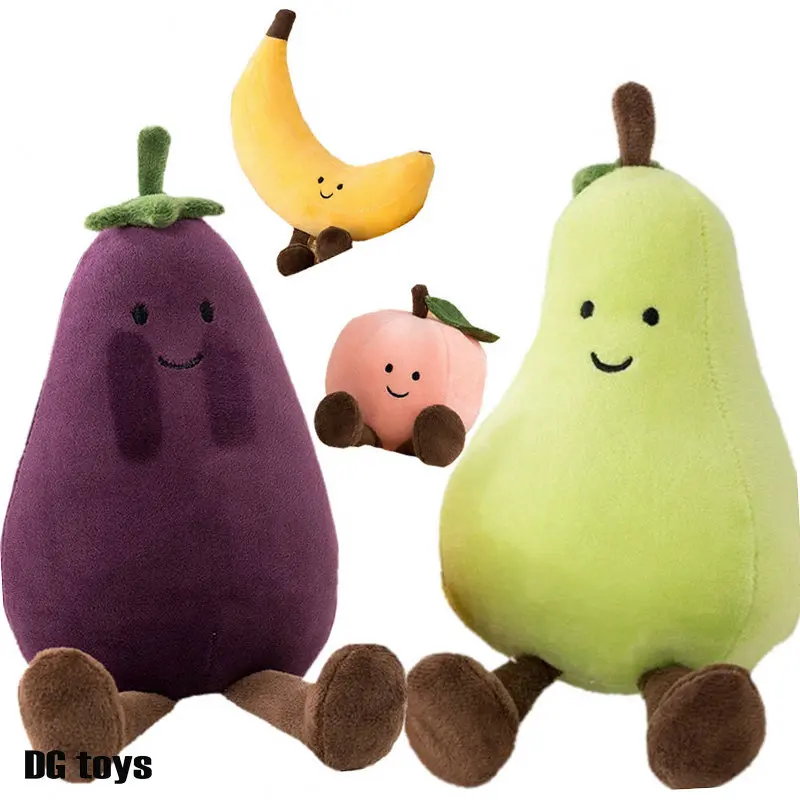 Creative Fruit And Vegetable Pillow Plush Toys Aubergines Bananas Pears Peaches Doll Shooting Props Event Gifts Children's Gifts