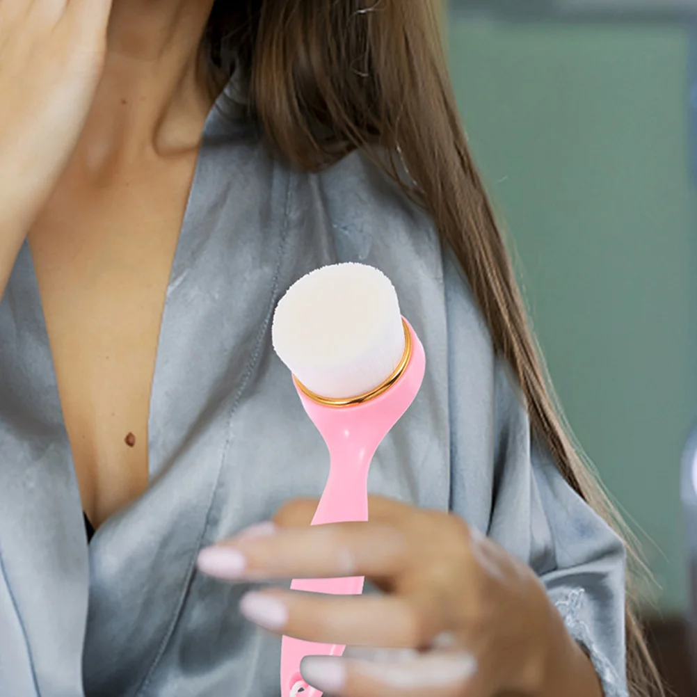 2 stuks gezichtsreinigingsborstel lange steel veilig zacht exfoliërend mee-eter verwijderen gezicht masseren tool draagbare abs vezelwol
