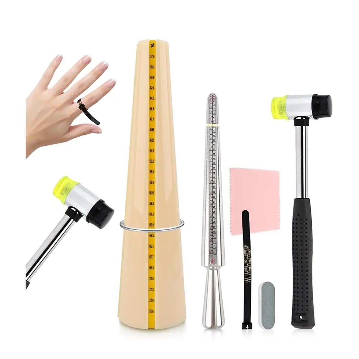 【2026 TOP Global】▼△◑Jewelry Ring Sizer Tools Including Ring-Mandrel Sizer, Adjust Ring-Sizer Guage Making Tool for Jewelry Maker