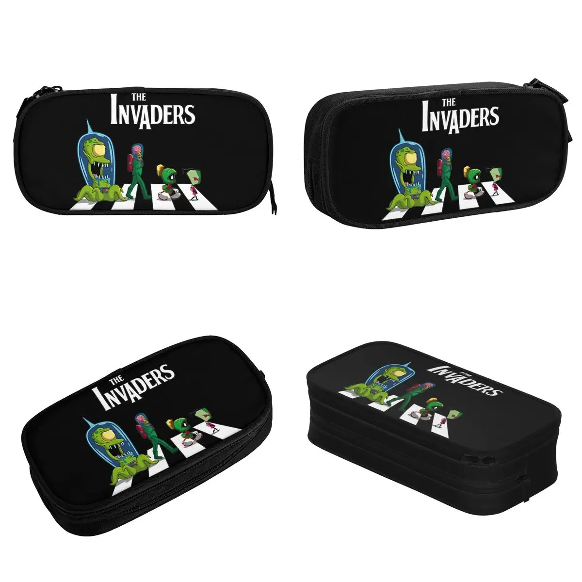 The Invaders Crosswalk Invaders Zims Pencil Case Double Layer Large Capacity School Accessories Pencil Case Stationery