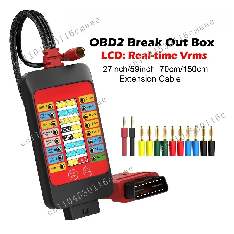 CTB007 Pro OBD2 Assault Box 16-pin LCD Vrms Data 9V-32V Automotive Diagnostic Tool ECU Test Tool OBD Cable Length 70cm