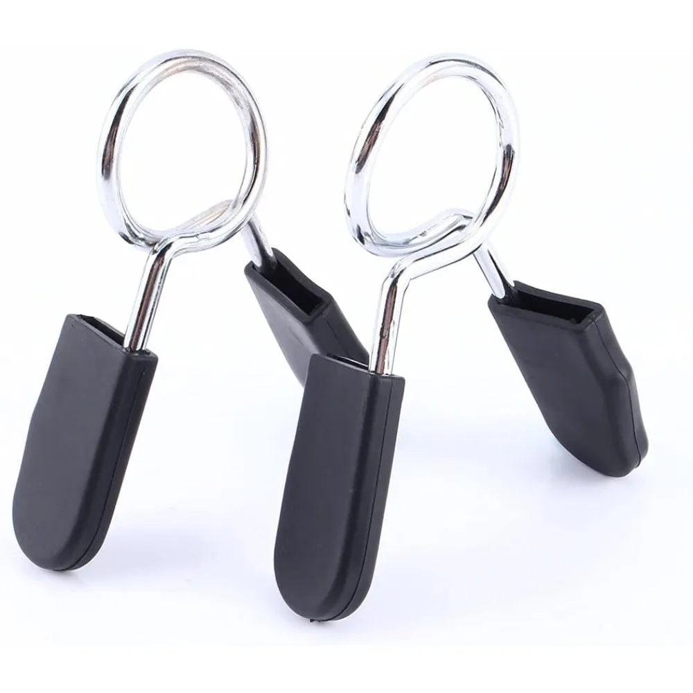 

Spring Collar Clip, 2 Pcs Standard 25mm Barbell Dumbbell Lock Clamp Fasteners Fitness Spring Collar Clip for Gym Weight Lifting