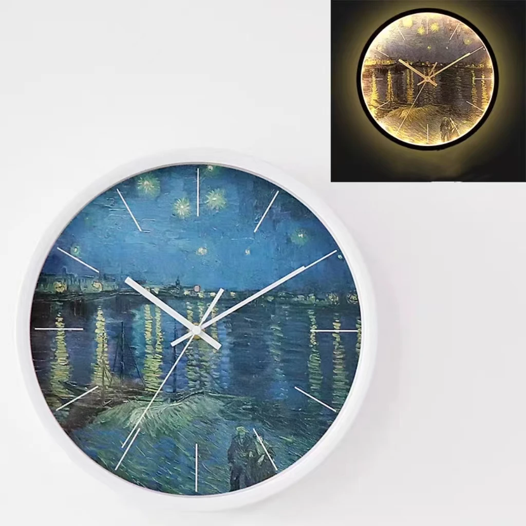 

&c 30CM LED Plug-in Voice-controlled Wall Clock Living Room Modern Simple Luminous Clock Home Internet Red Boom