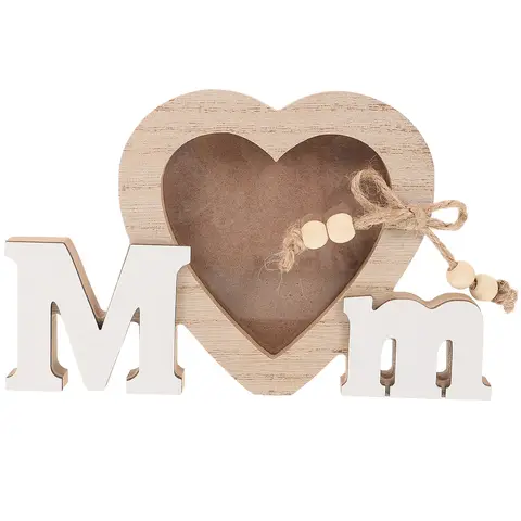 Heart Shape Photo Frame Wooden Mother's Day Picture Frame European Photo Holder Bedroom Decoration