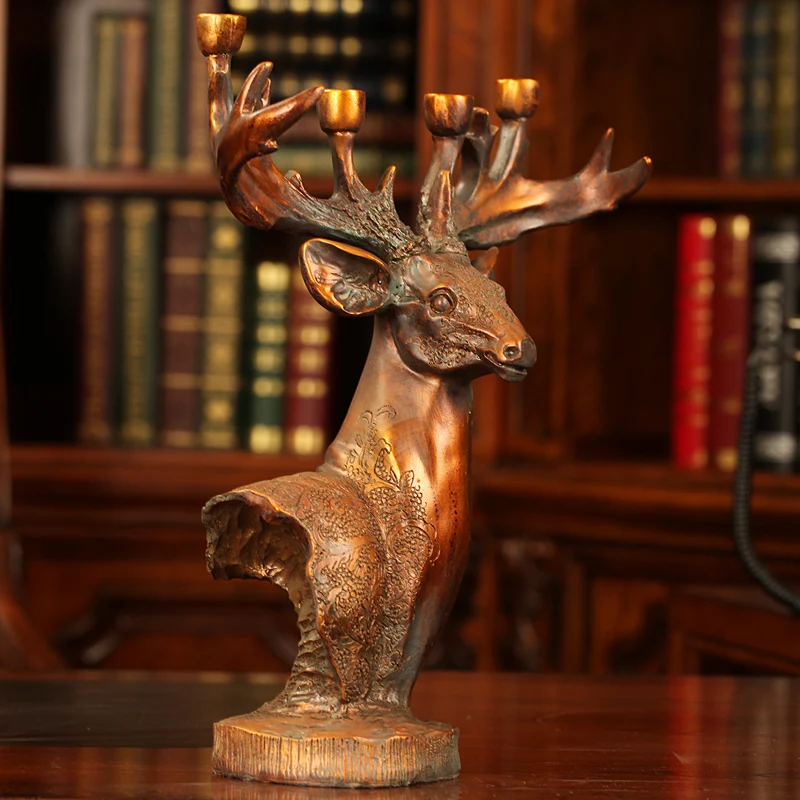 Vintage deer head candlestick hot-selling design candlestick home decoration creative home furnishing articles