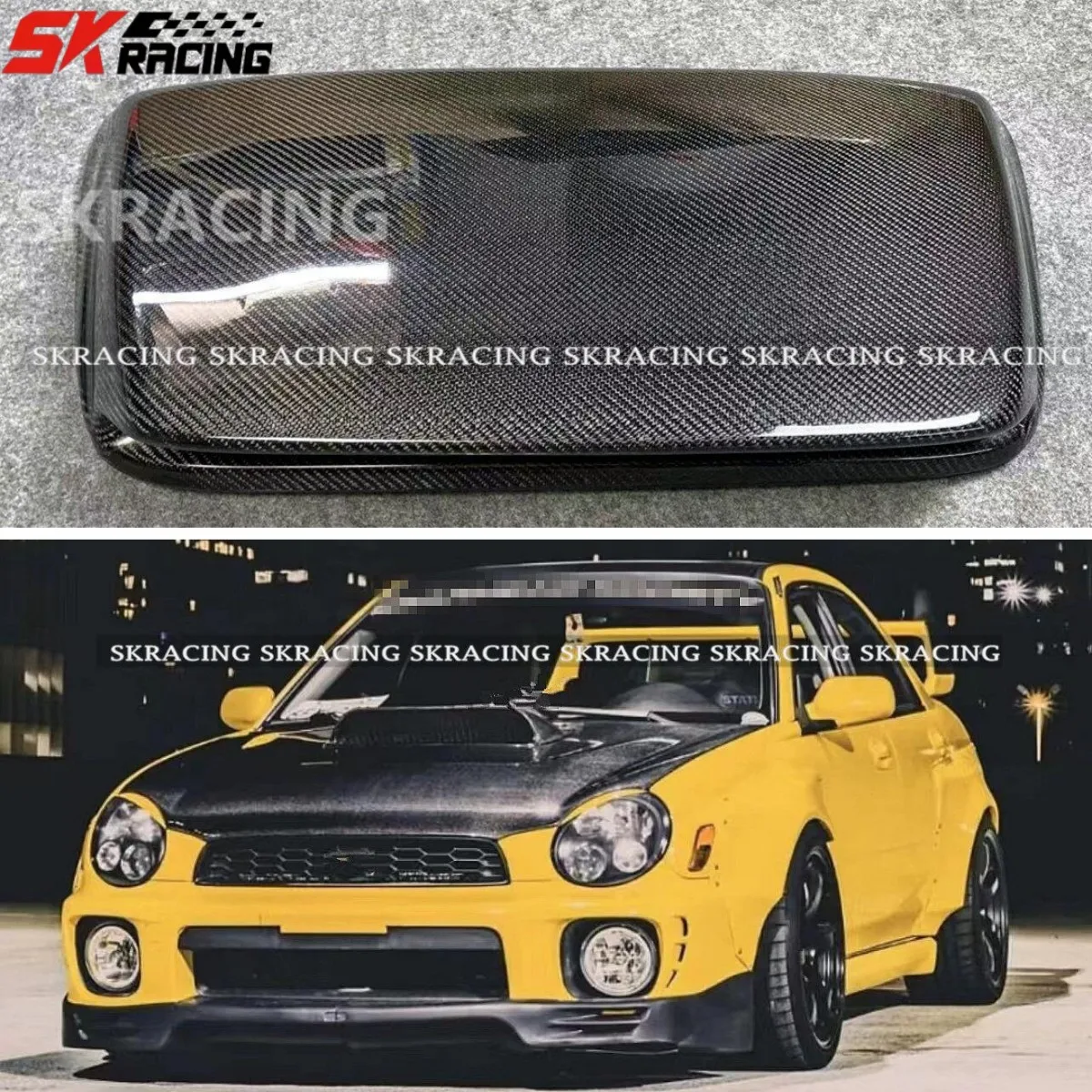 Front Bodykits For 2002-2003 Impreza GDB GDA GG WRX STI Carbon Fiber Bonnet Hood Intake Vent Scoop Decorative Car Accessories