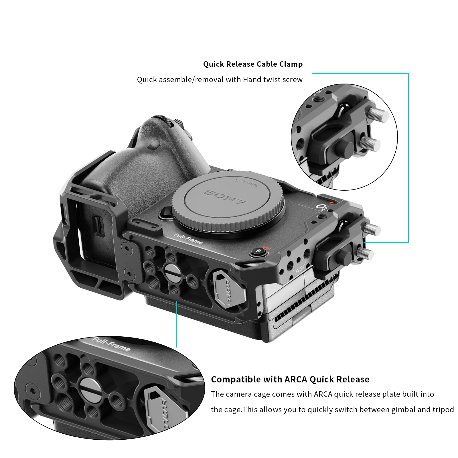 TILTA for Sony FX3 FX30 Camera Cage Armor Pro Kit for DSLR Rig Full Cage / Basis Cage Handle Lightweight Kit TA-T16